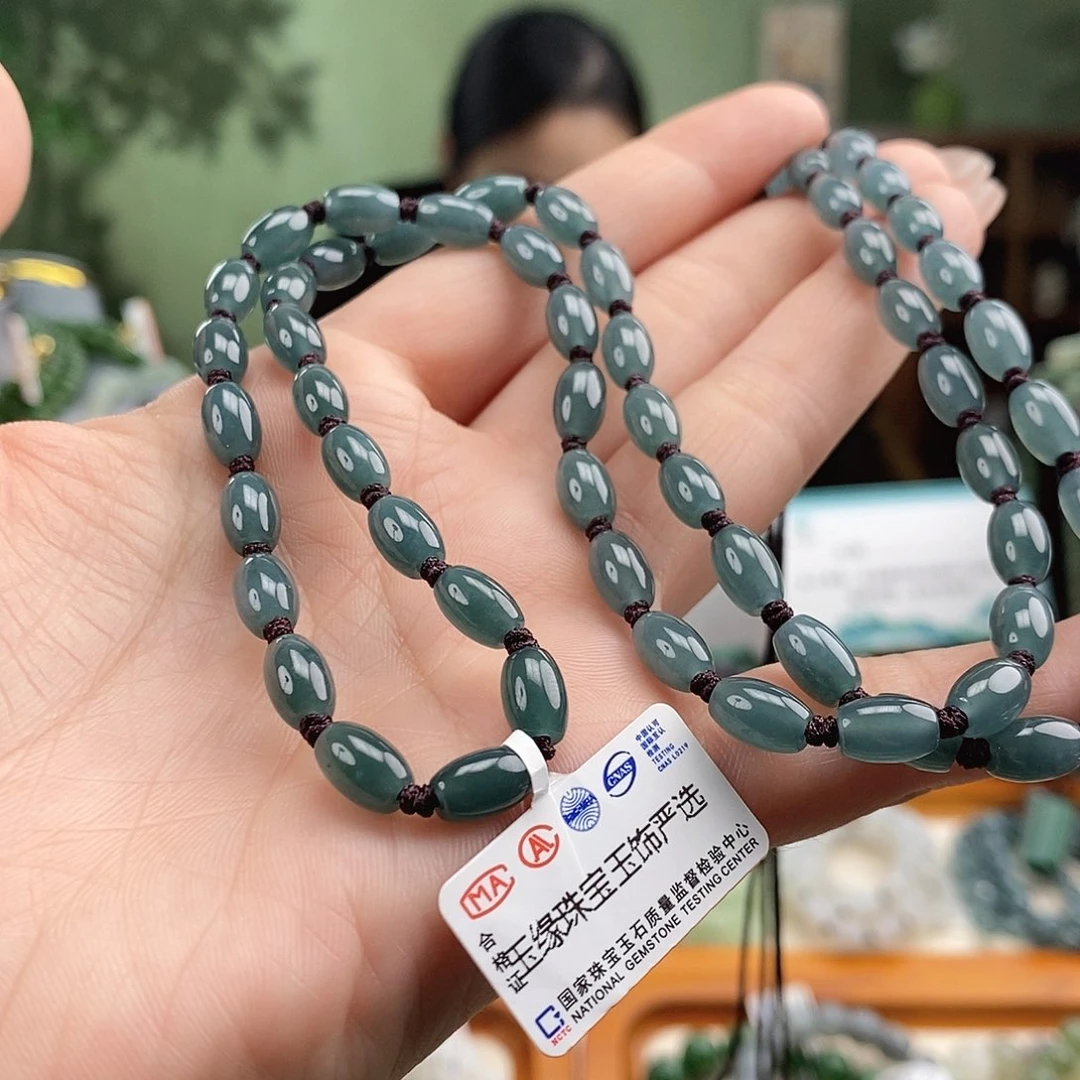 颈饰未镶嵌翡翠天然翡翠项链