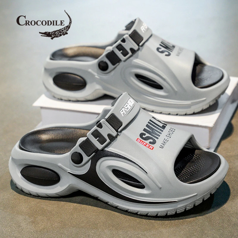 鳄鱼恤凉鞋男夏季防滑耐磨开车休闲外穿两用青少年户外运动涉水沙