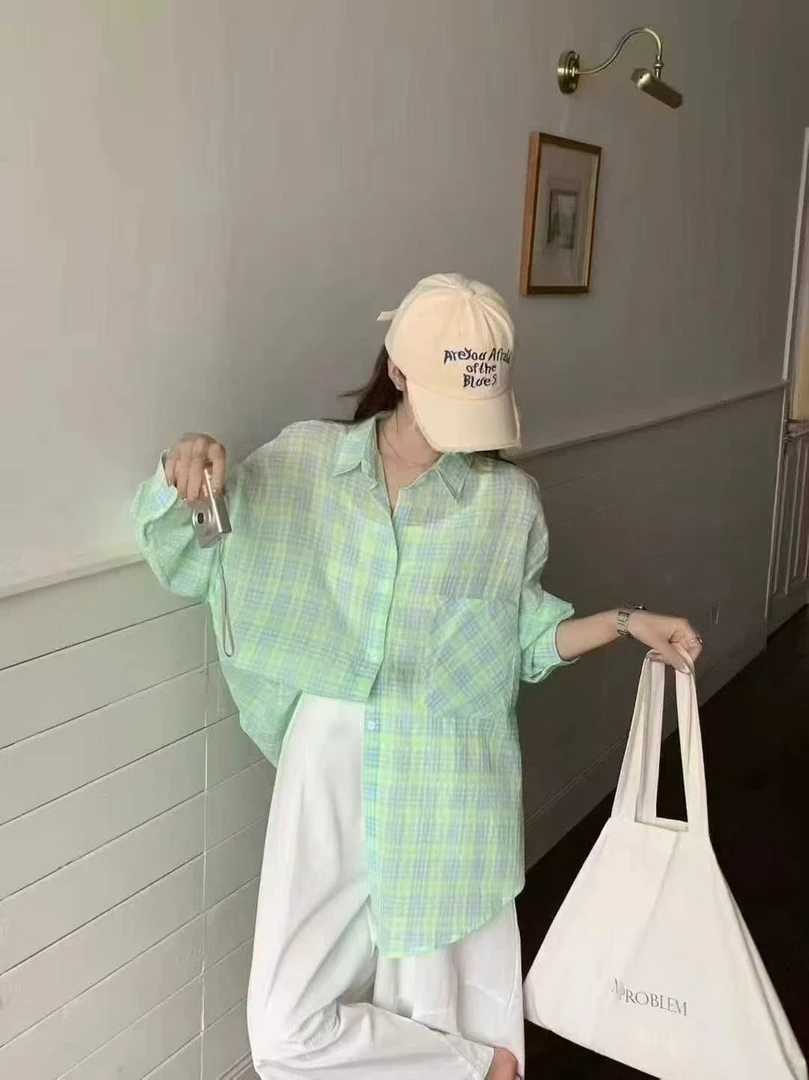 大版格子彩色衬衣 夏季