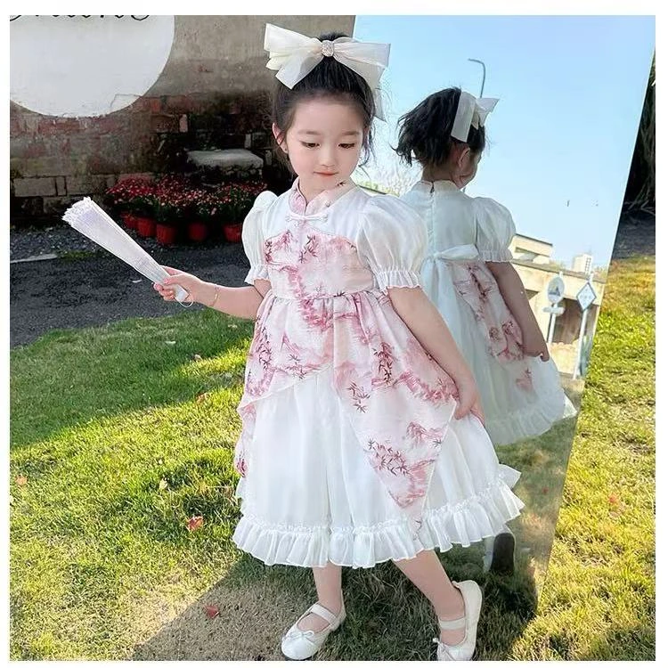 【Dannirabbit】*国风水墨画+高定设计感*女童连衣裙 X-7209