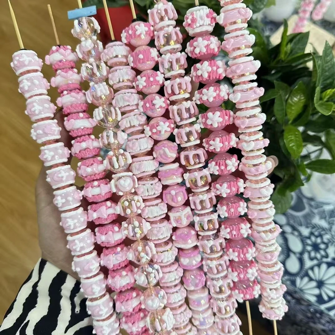 WWW编码链接：直播间单款手绘珠重油轻油机绘珠彩绘珠重工手绘珠子