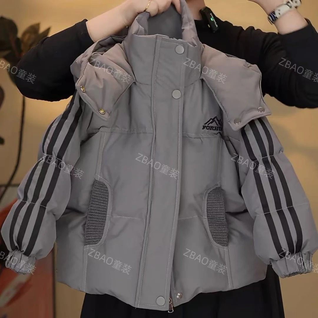 【现货48H】2025年儿童新款连帽童装儿童加棉外套潮流冬装时尚保暖