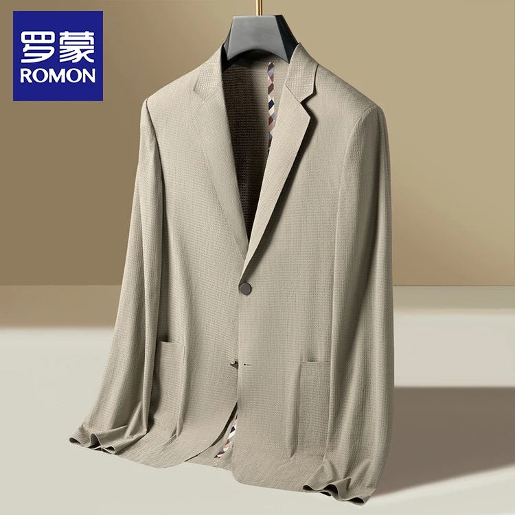 Romon/罗蒙夏季西服上装男士无痕西装外套薄款小西装修身商务休闲