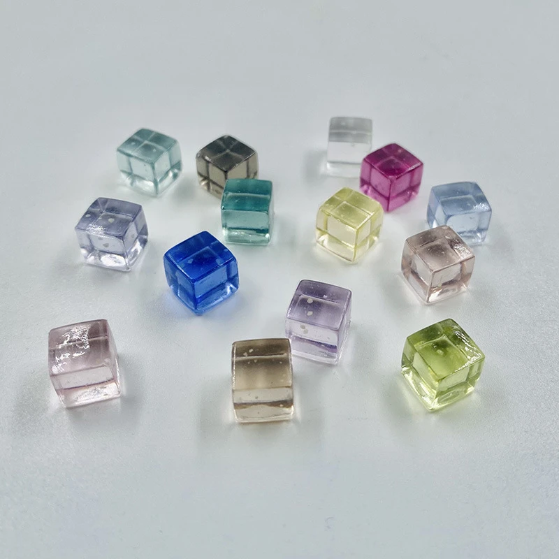 【浅色系星空夜小冰块】一包30颗左右 8mm小冰块高透星空小冰块diy