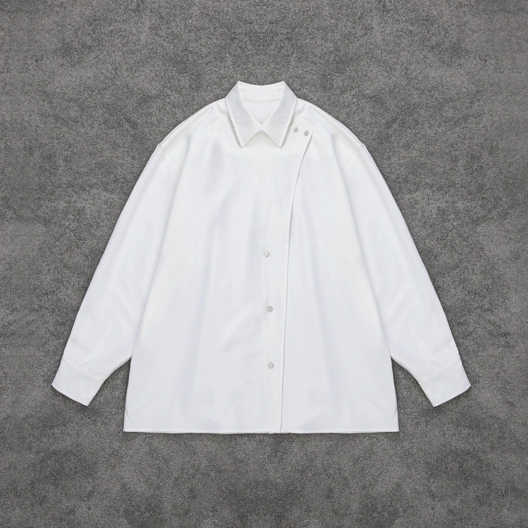 S123春季新款高级感抗皱纯色衬衫上衣男女宽松垂感外套开衫上衣潮