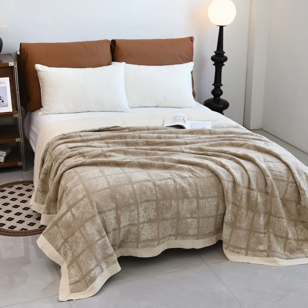 【静谧花园】200*230cm高端亲肤舒适柔软轻奢雨露麻被子双面可用