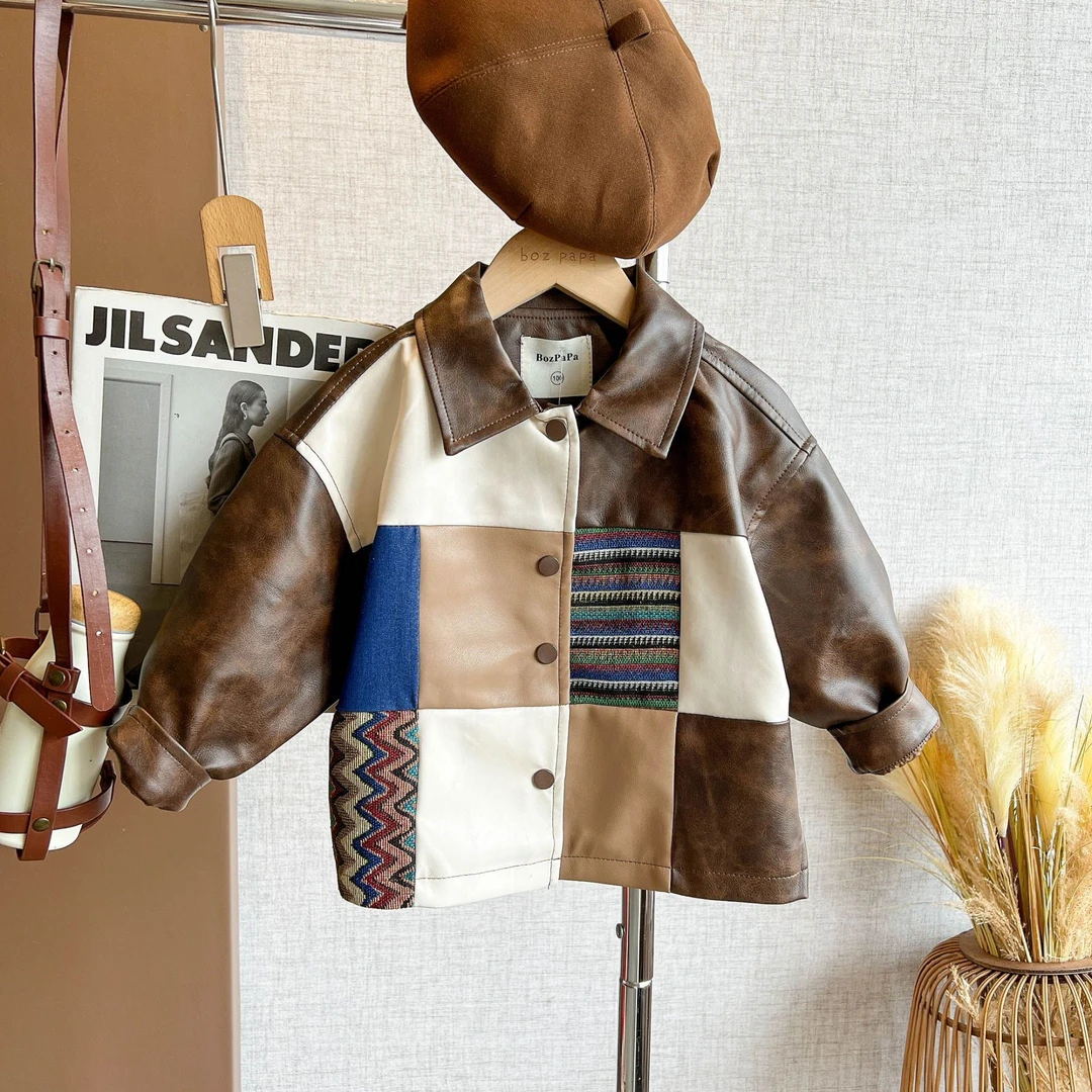 微瑕（完美主义慎拍）【狂想曲】 拼接波西米亚风皮衣外套