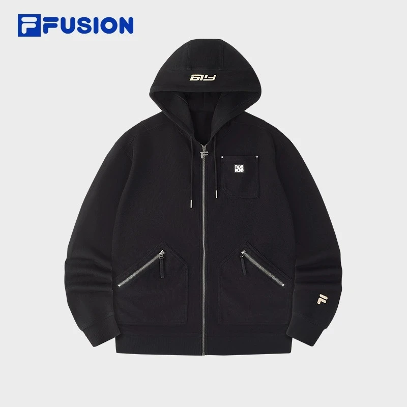 FILA FUSION针织连帽外套男款24秋新欧若风宽松上衣T11M433501F