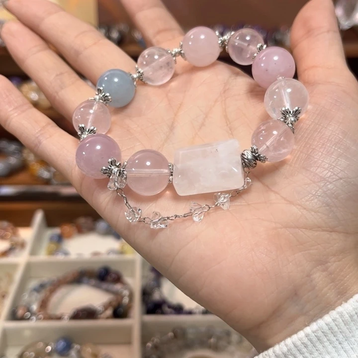 银S925镶嵌手链烟晶