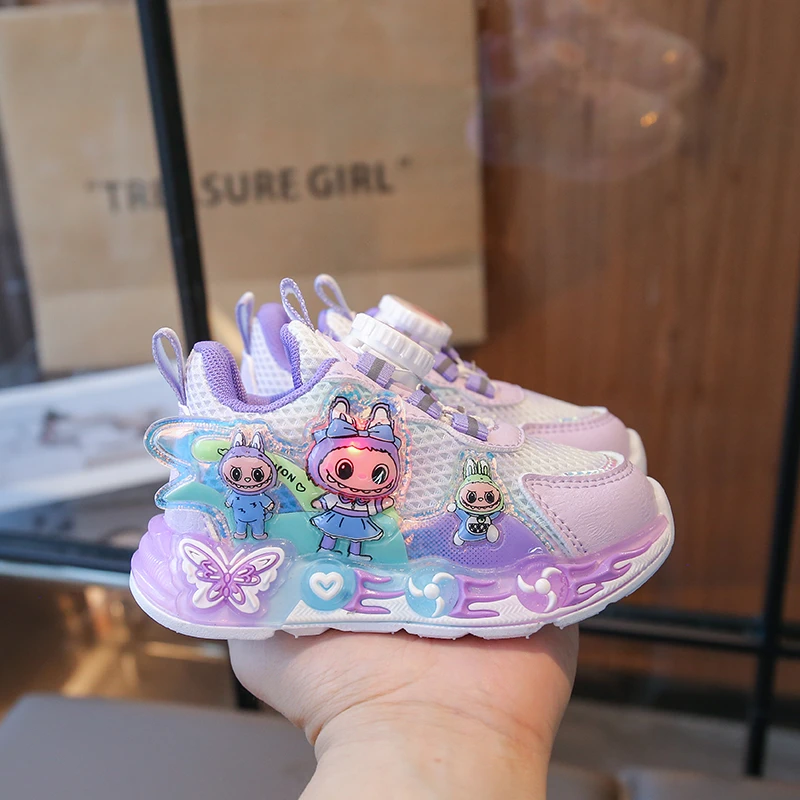 秋季新款女童鞋子2025春秋透气软底网鞋拉布布公主防滑旋转扣女宝