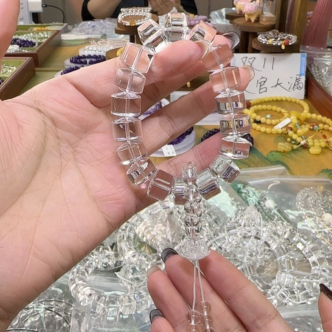 未镶嵌水晶手串天然白水晶全净体手持