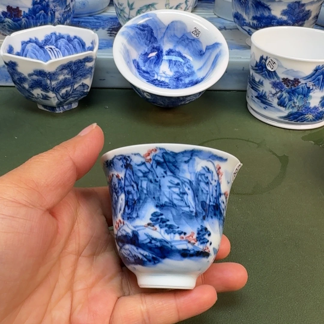 陶景德镇纯水绘茶具圆圆280