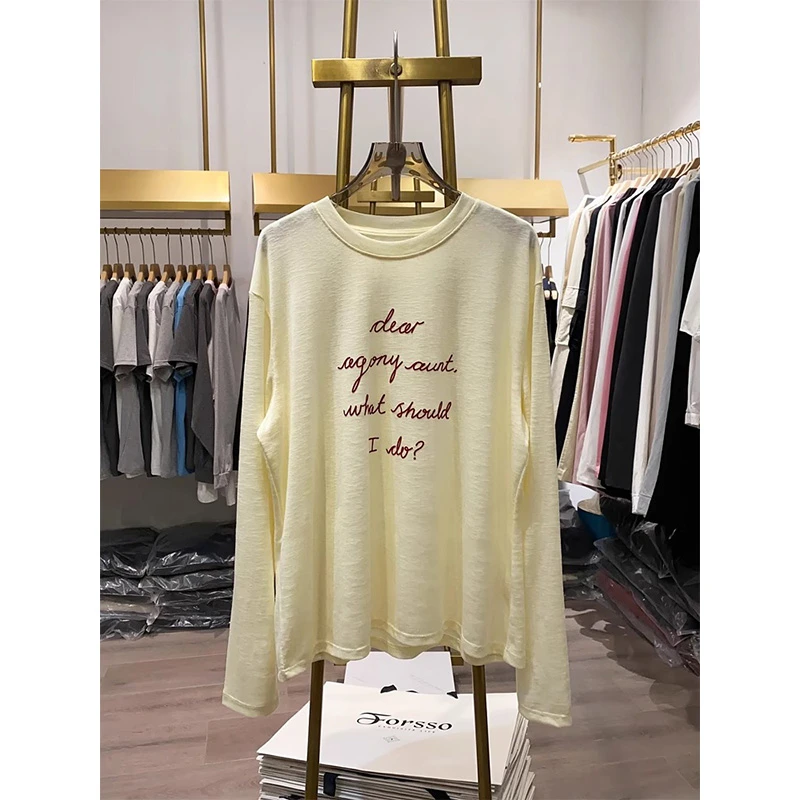 欧货独特别致t恤女长袖夏防晒薄款200斤胖mm大码宽松显瘦罩衫