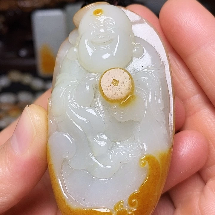 水***财和田玉未镶嵌挂件