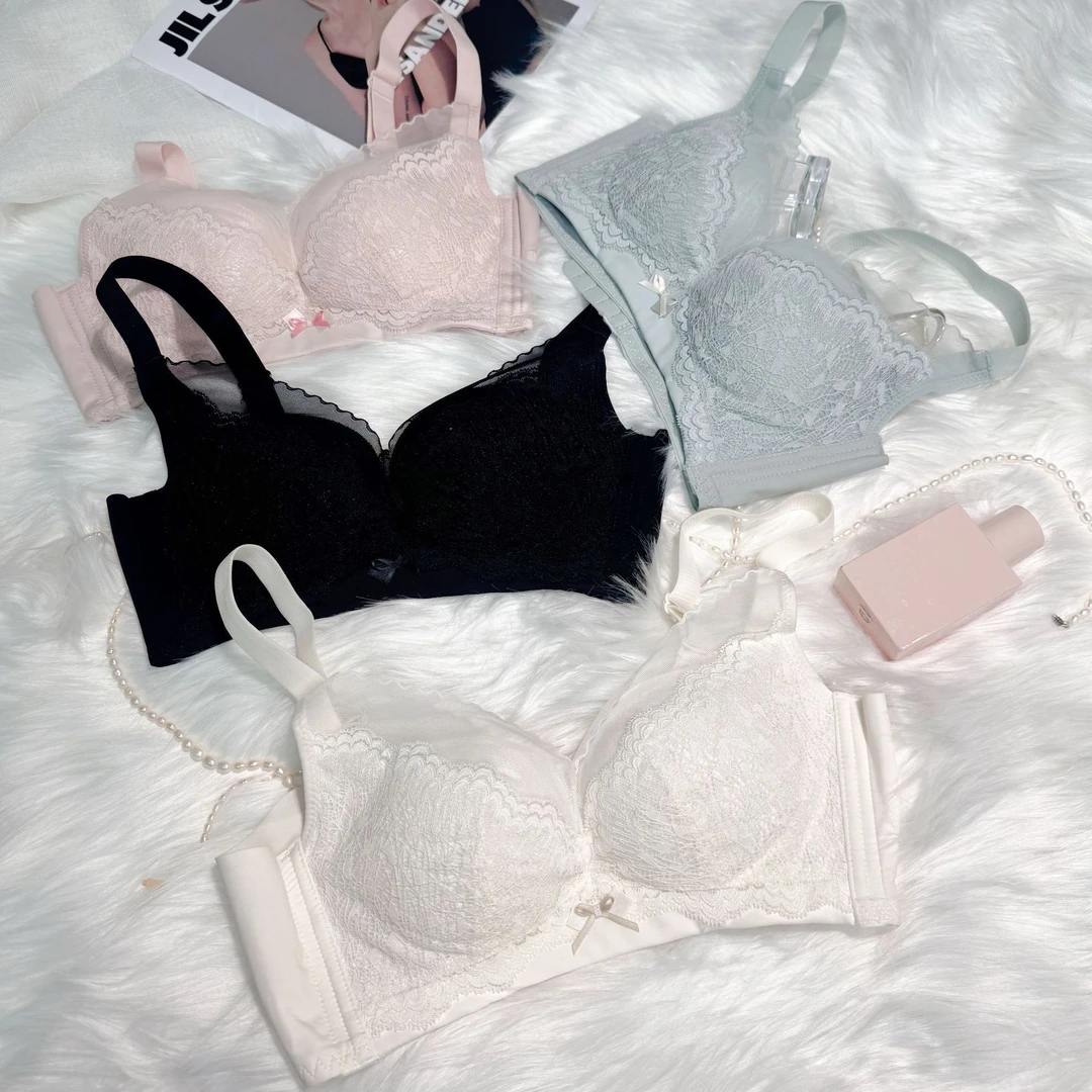 真丝聚拢文胸 天然桑蚕丝 舒适透气 上托蕾丝无钢圈内衣 薄款性感