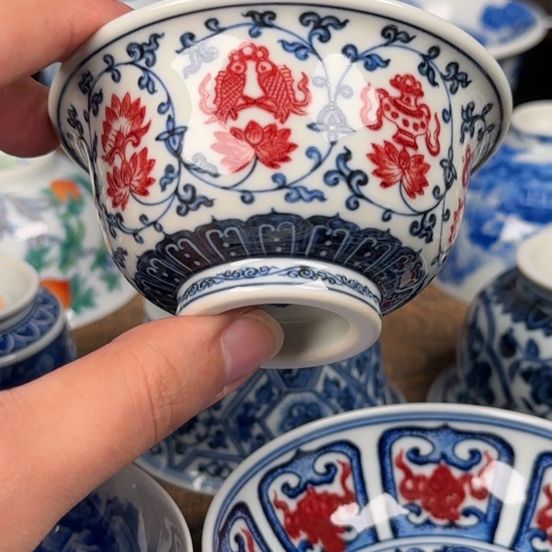 清***月现代手工手绘茶器