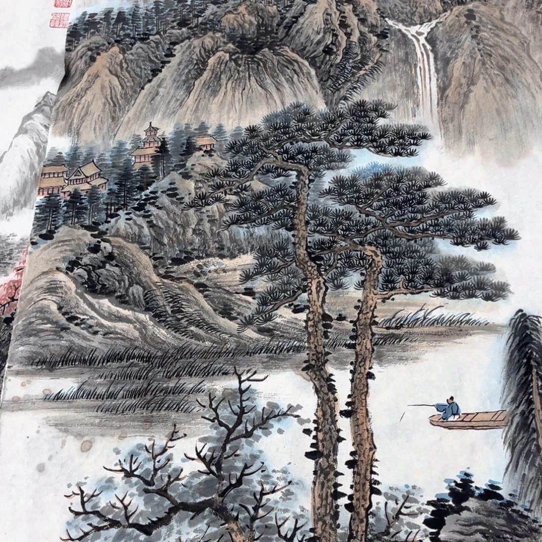 我***洞国画绘画作品多次参加全国