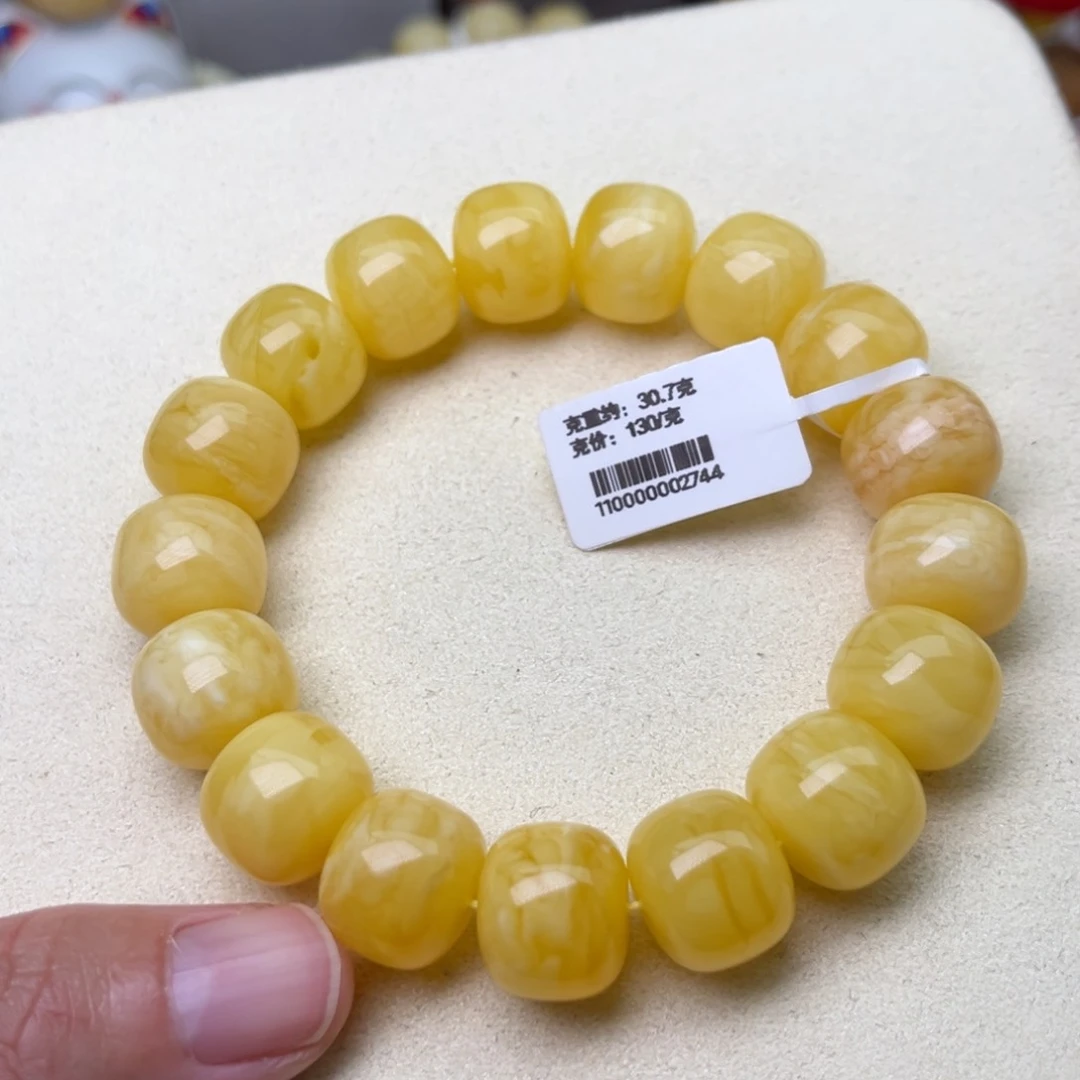 手链蜜蜡未镶嵌14大加精工老型浓蜡虎皮纹