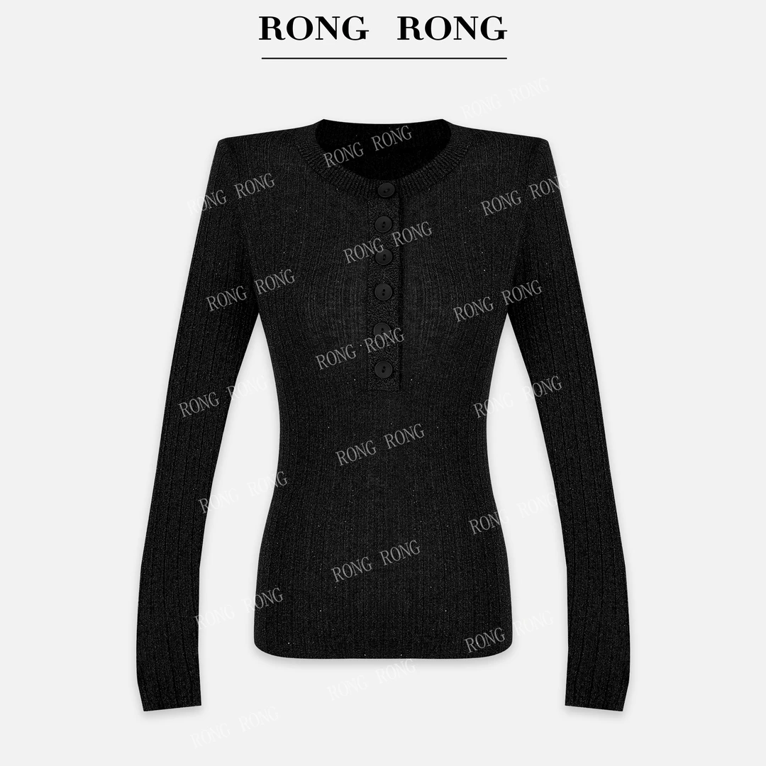 溶溶【银河星屿】RONGRONG78支绵羊毛珠片纱清透感羊毛衫QMSRZP1990