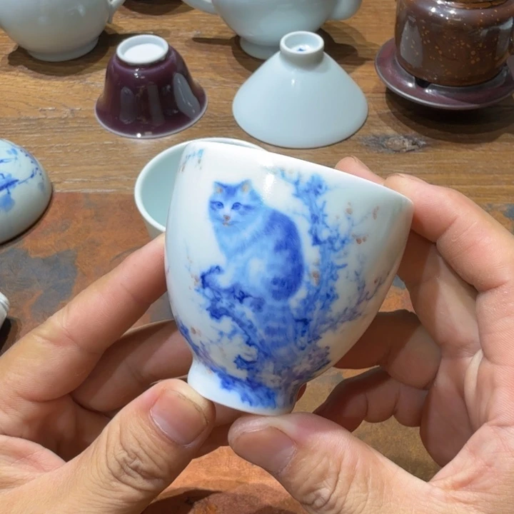 汝窑天真釉色小猫杯喜欢可以拍