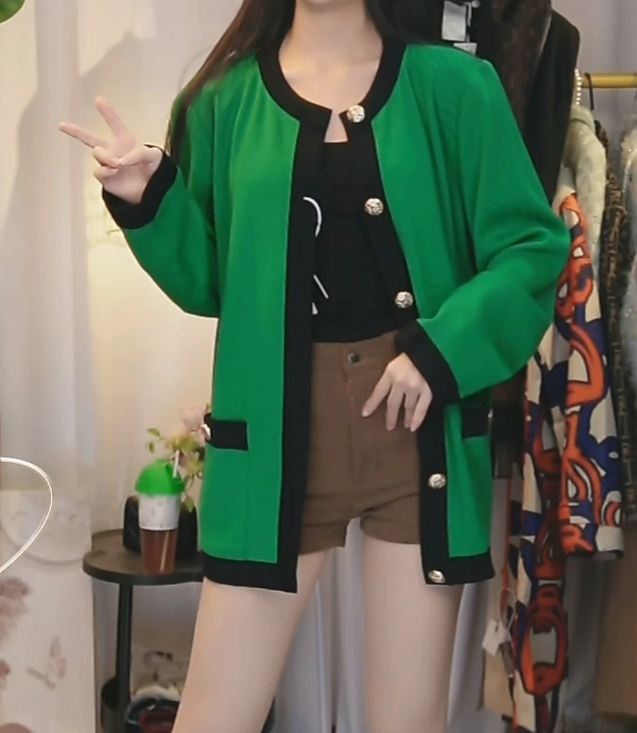 95新 Givenchy/纪梵希 纪梵希绿色开衫/fy2012