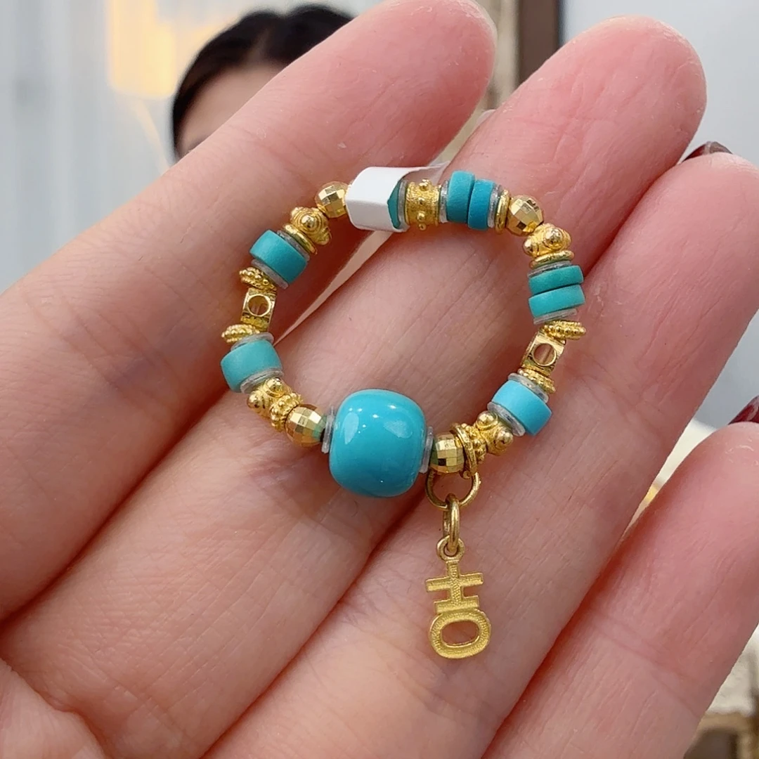 绿松石18K金镶嵌珠宝奇石