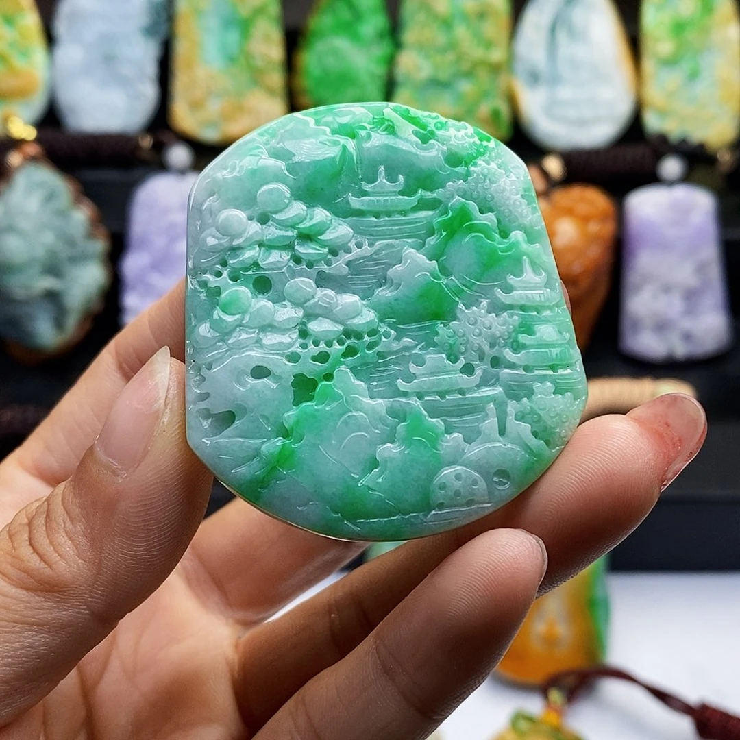颈饰未镶嵌翡翠翡翠A货一物一证