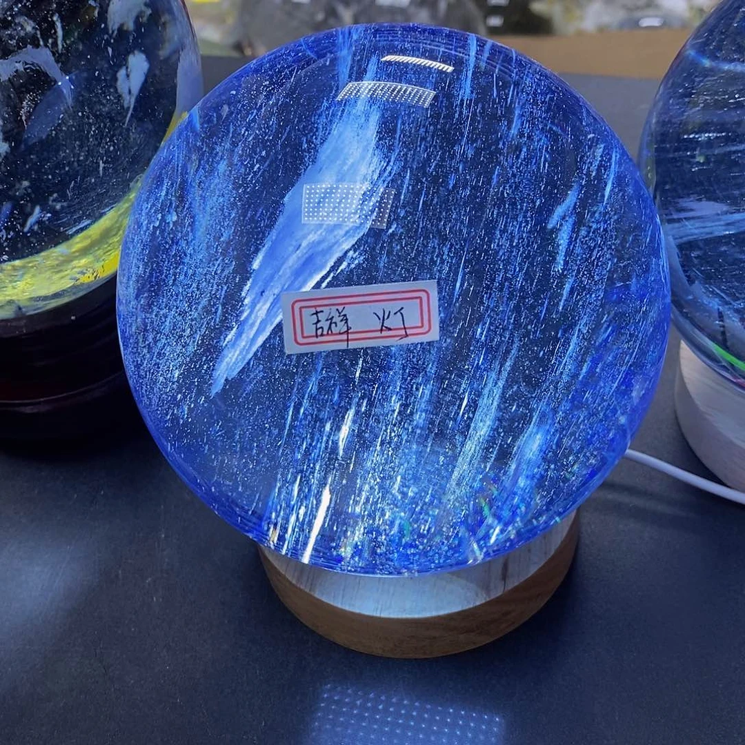 吉***祥石材13.6厘米蓝水摆件