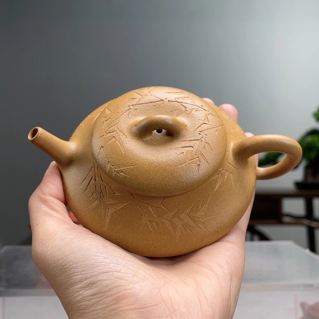 【闪购商品】茶壶紫砂老***姆金黄段隐瓢容量120cc