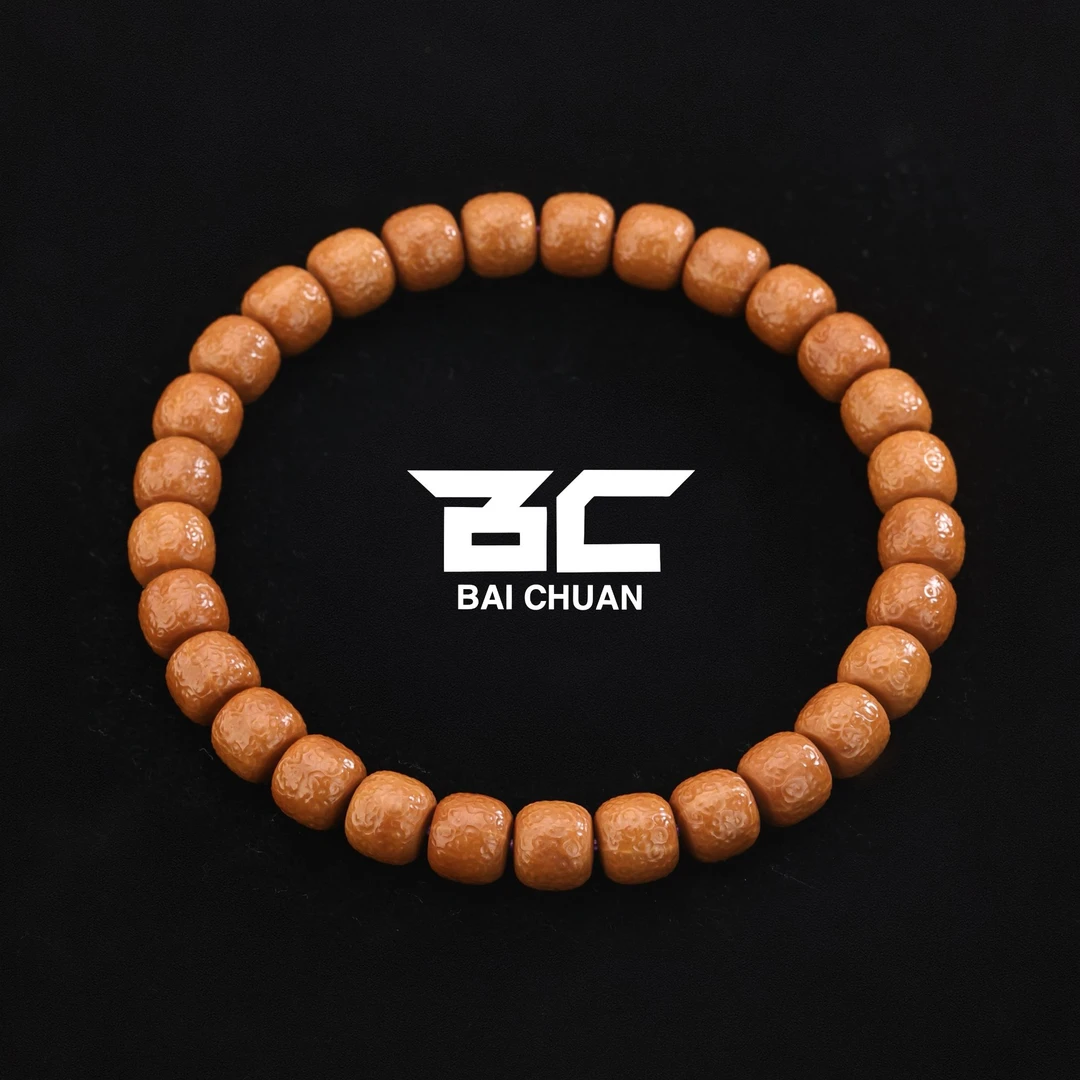 《百川》微瑕云天熔岩纯手工雕刻猴头核桃手串云天