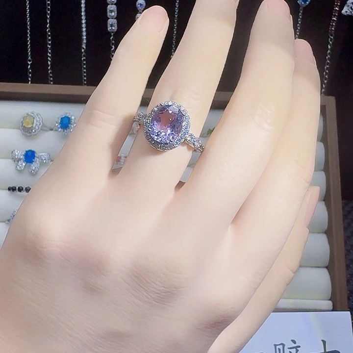 银S925镶嵌戒指紫晶