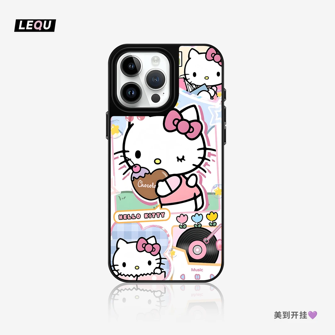 粉红hellokitty手机壳镶钻diy适用苹果16promax防摔iphone15可爱