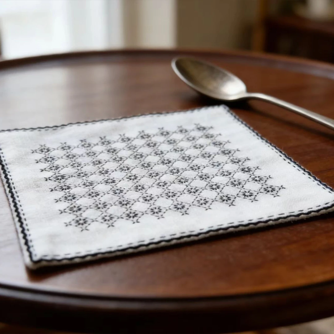 刺子绣材料包20cm杯垫茶壶垫diy