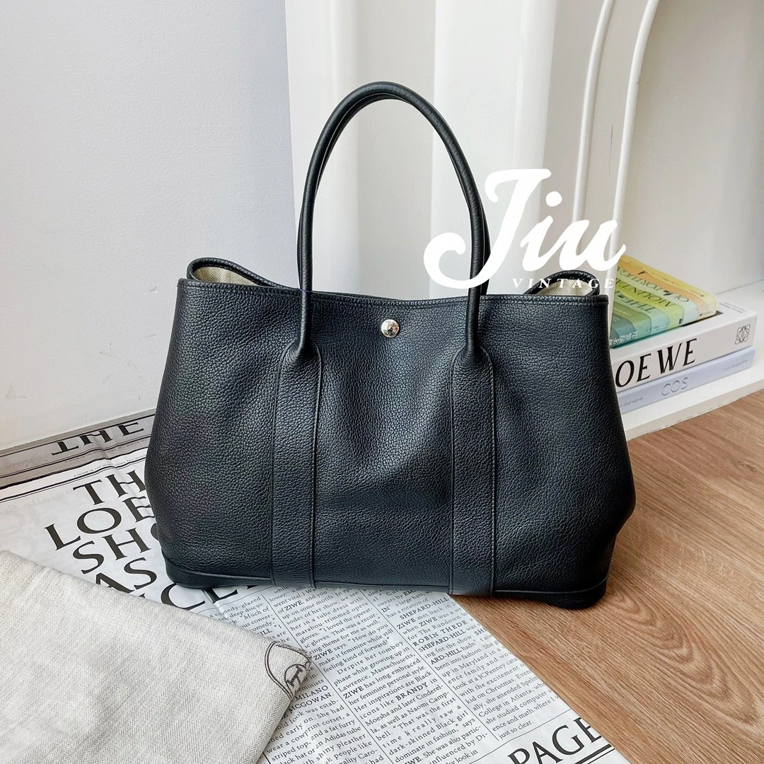 99新 Hermes/爱马仕 黑银garden36 单肩包 BJM12-1446