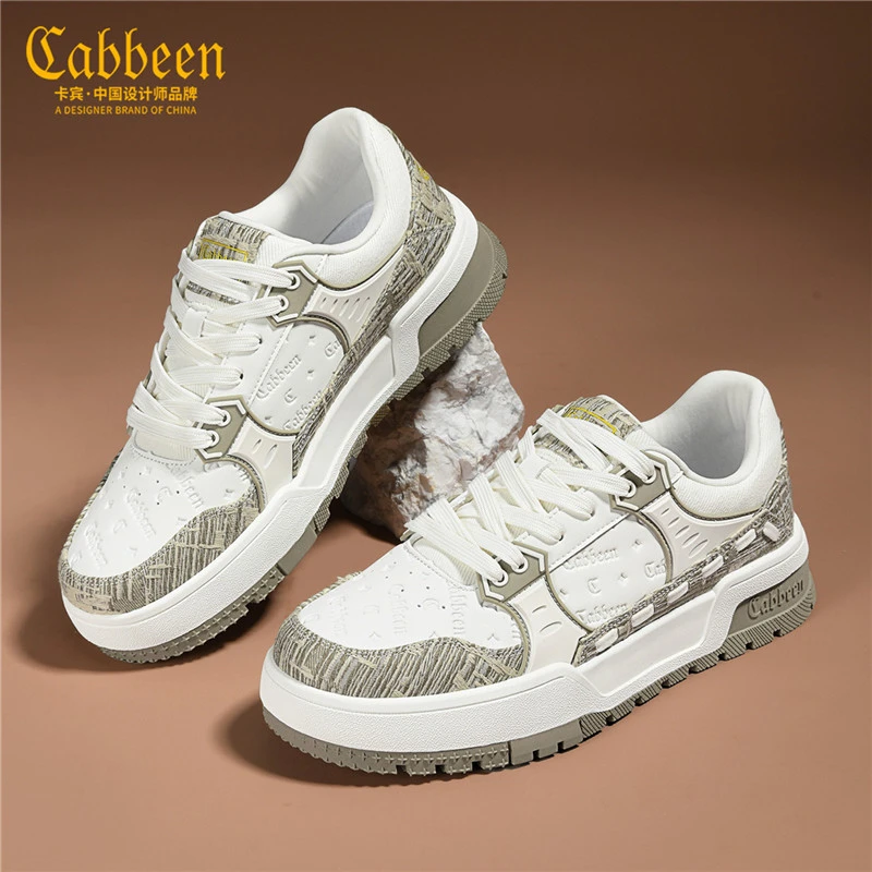 卡宾板鞋提花C标低帮男鞋2025年冬季新款运动休闲鞋子男潮鞋百搭