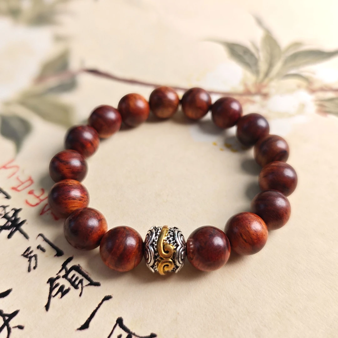 海南黄花梨设计款手串-多样性发一-珠径约12mm