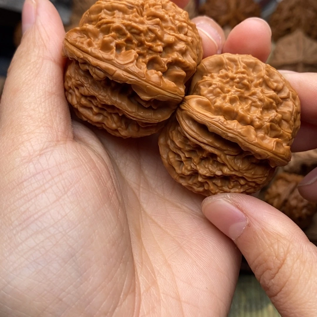 把件文玩核桃43白狮子打底