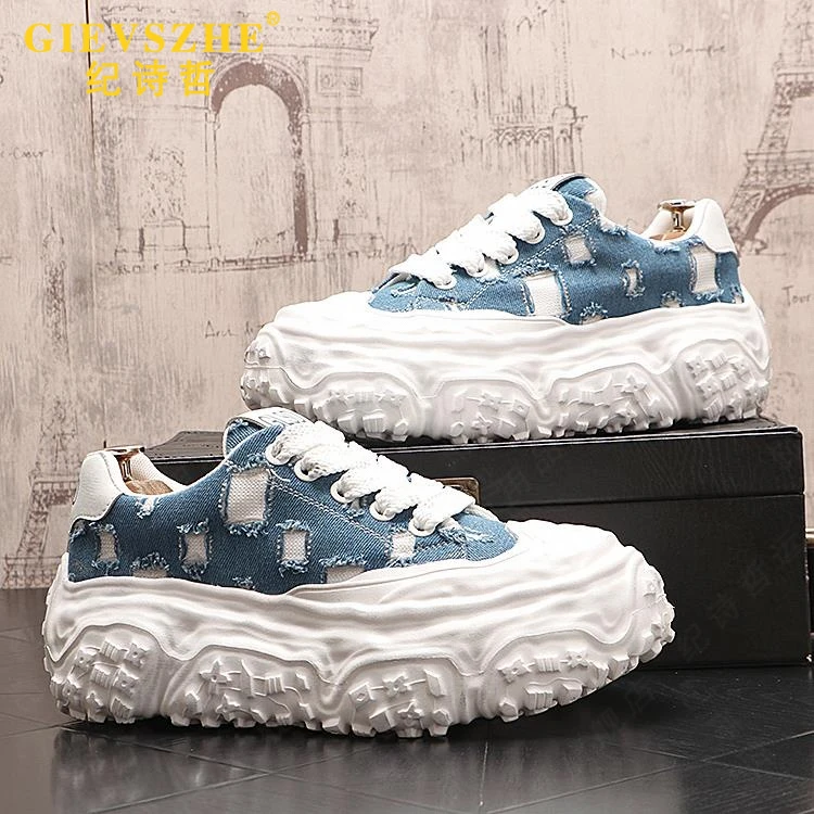 纪诗哲轻奢老爹鞋2025年夏季新款运动鞋透气网纱潮鞋增高帆布鞋男