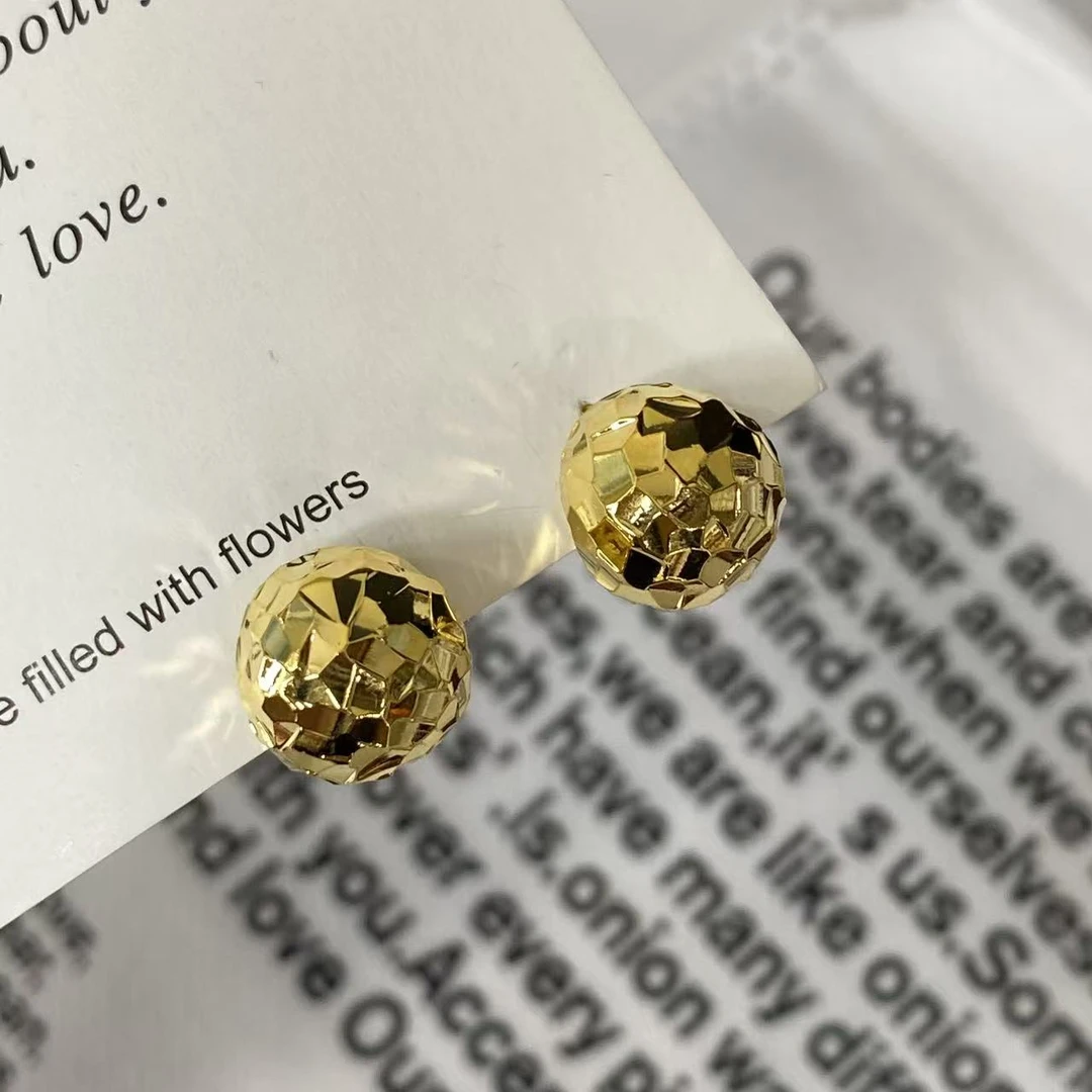 合金耳饰 【雪糕专属】s03427 碎冰冰圆球耳钉