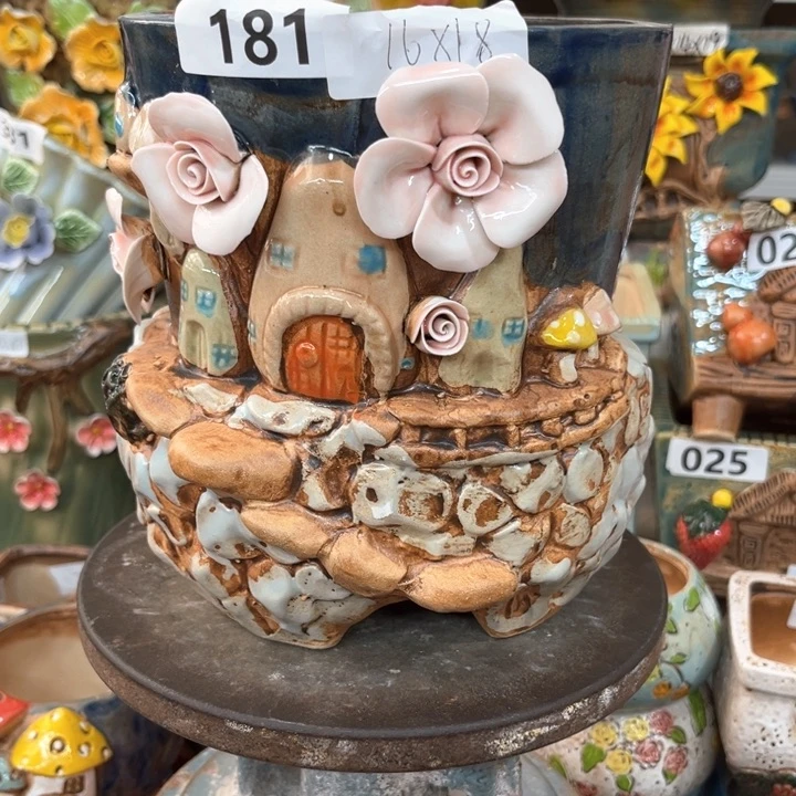 紫砂花盆粗陶材质多肉花盆