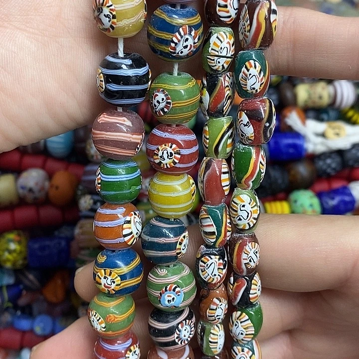 琉璃颈饰西亚人脸珠017