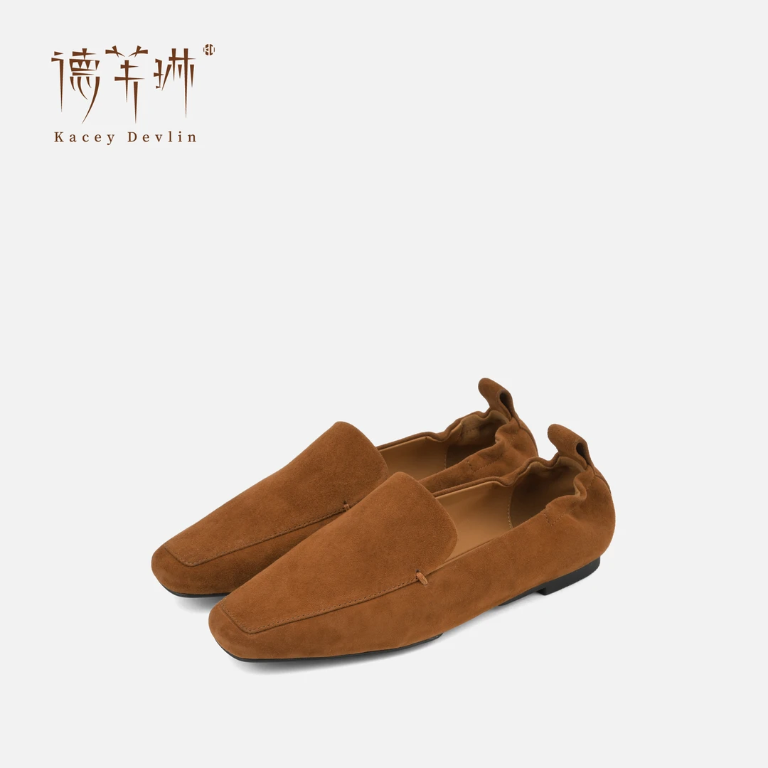 【德芙琳】无骨乐福鞋2026早春穿搭琥珀风经典舒适真皮复古软底女鞋