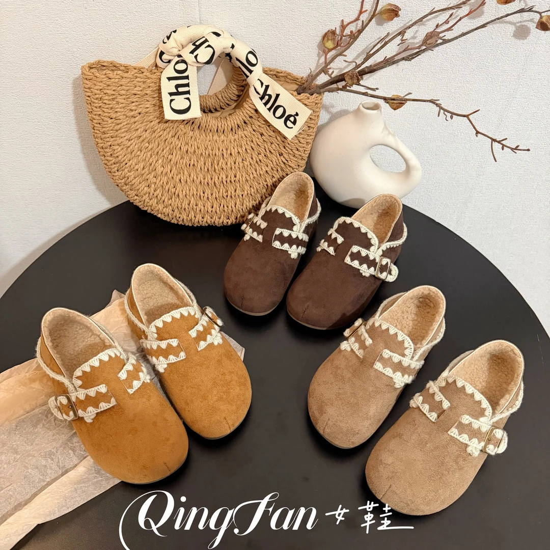 内增高勃肯鞋女秋冬加绒2025年新款加棉厚底一脚蹬懒人鞋勃肯棉鞋