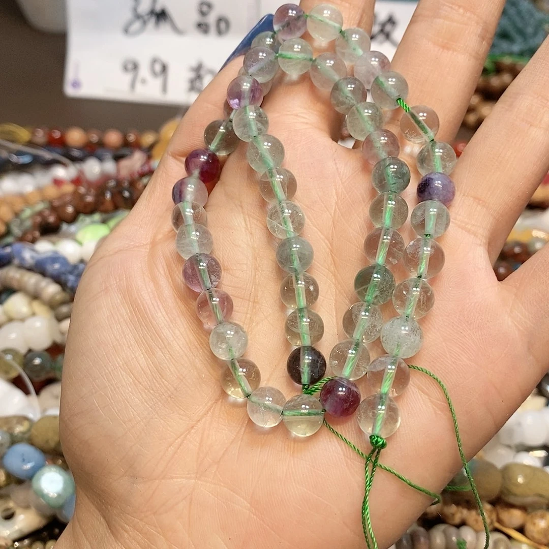 玛瑙/玉髓散珠8mm莹石一条