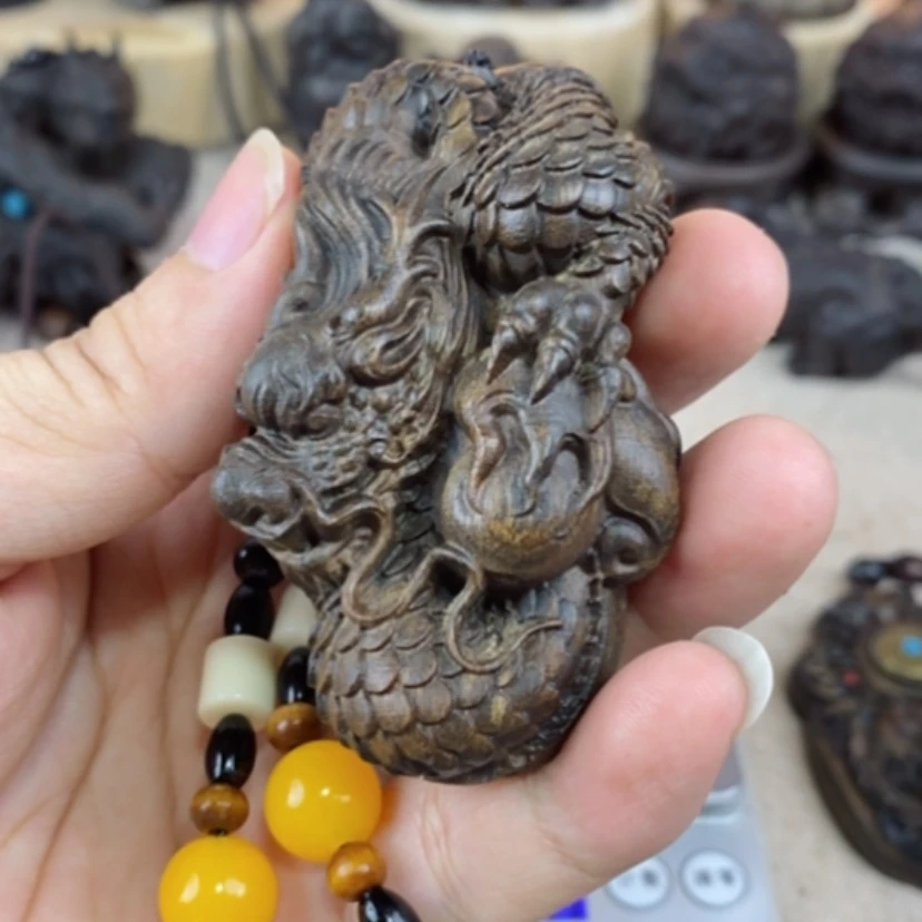 【闪购商品】木达拉干盘龙戏珠手把件