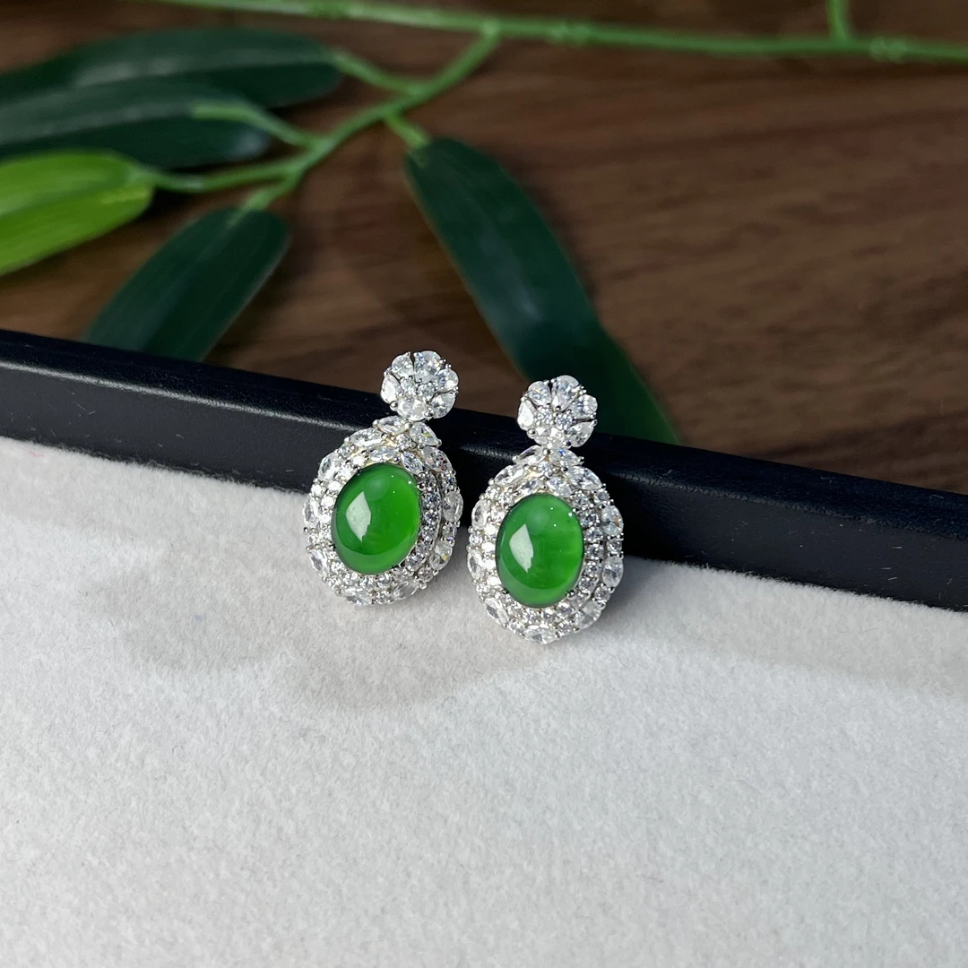 【睿泽赏宝】S925翡翠蛋面吊坠多样性发一有瑕 11*8*4 AE0917