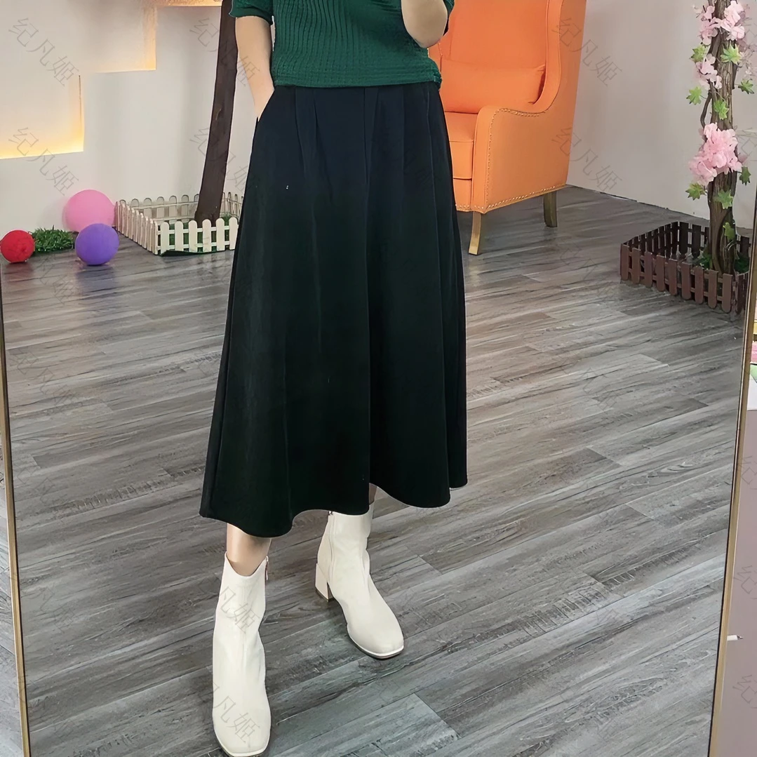纪凡姬933-新款春秋中长款百搭气质显瘦优雅半身裙子秋季时尚复古
