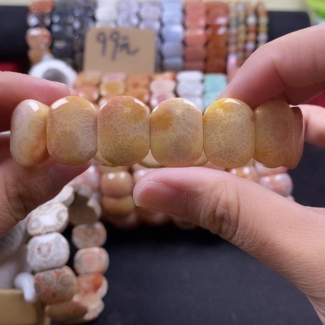 硅化珊瑚（珊瑚玉）未镶嵌手牌2