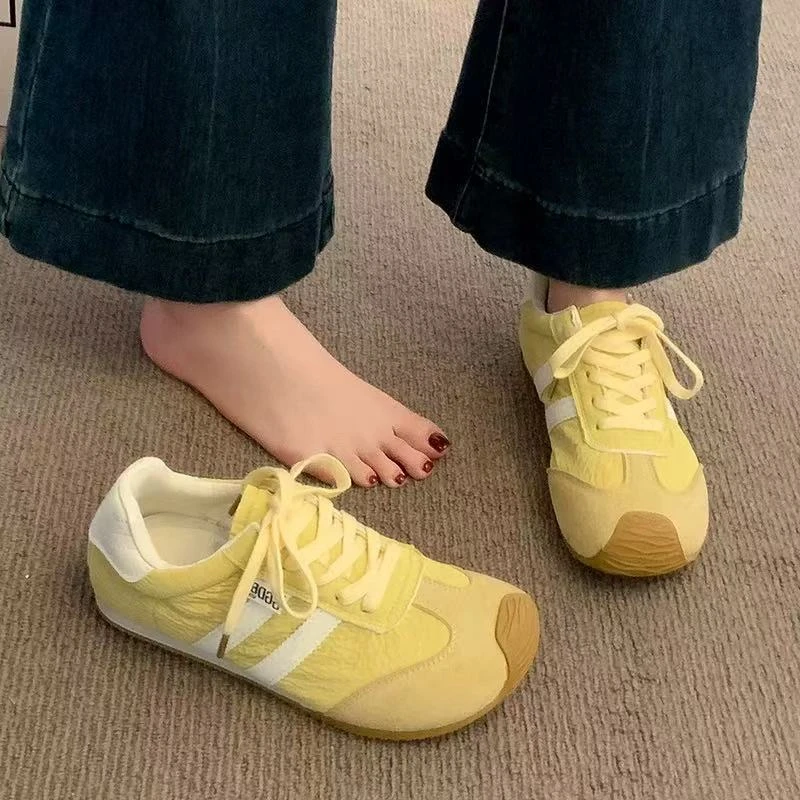 9005黄色 阿甘德训鞋女鞋子新款春夏百搭丑萌运动休闲小白板鞋