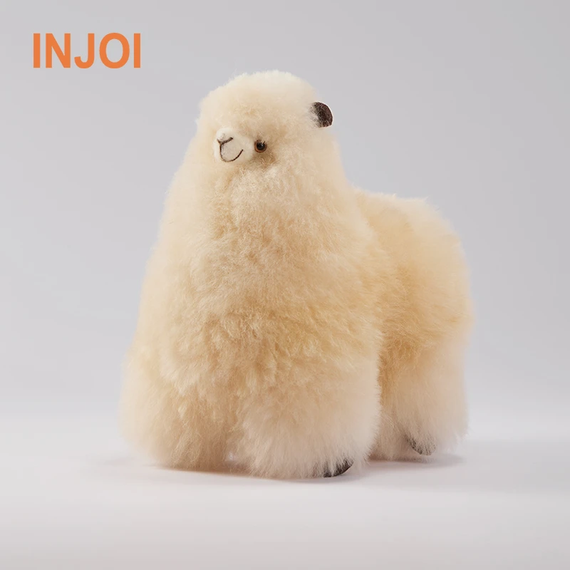 INJOI22公分站姿手工羊驼毛绒儿童玩具公仔玩偶居家节日礼物
